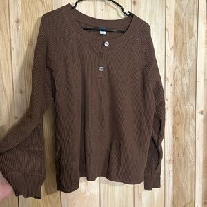 Old Navy Brown Waffle Long Sleeve